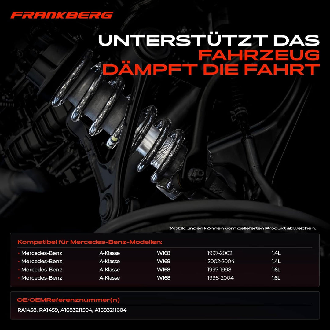 Frankberg 2x Federn Fahrwerksfeder Vorne Kompatibel mit A-Klasse W168 1997-2004 1.4L 1.6L Replace# R