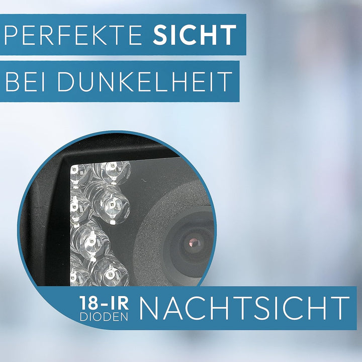 VSG24 Camper Rückfahrkamera Wohnmobil Wohnwagen/Rückfahrsystem Camera/Nachtsicht & Wetterfest/einfac