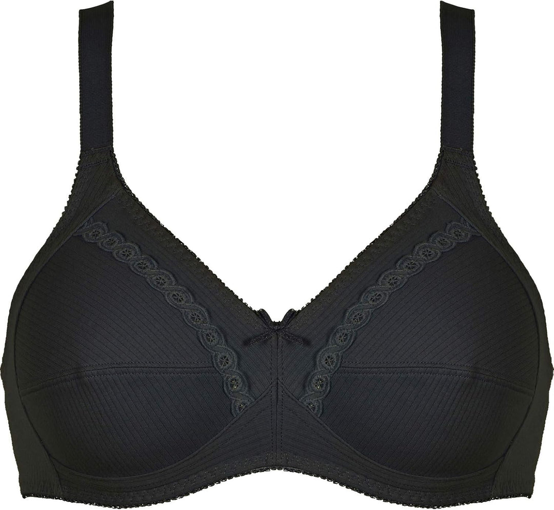Naturana® Softer Baumwoll BH ohne Bügel [Cup A-F]: BH Soft Cup aus 100% Baumwolle 75B Schwarz, 75B S