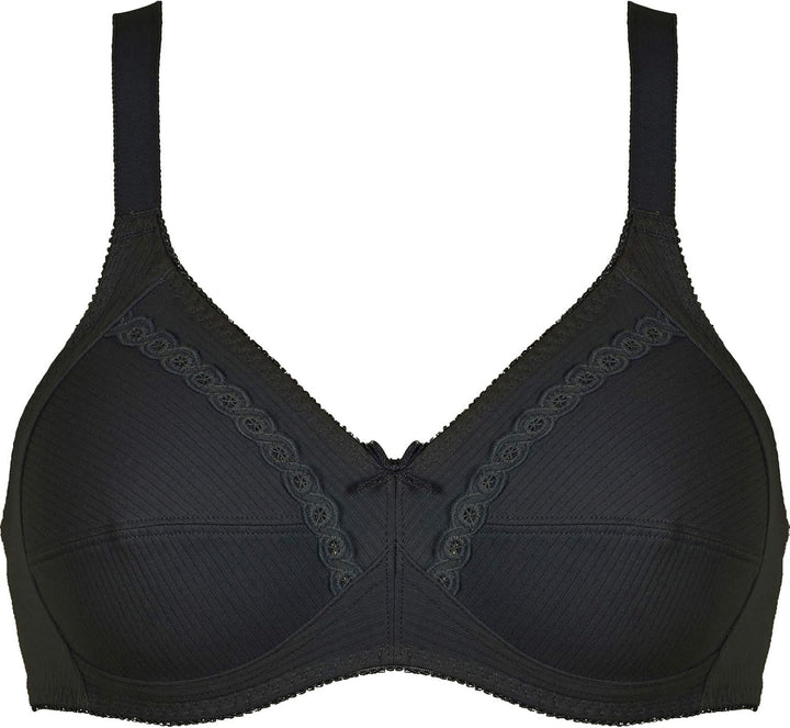 Naturana® Softer Baumwoll BH ohne Bügel [Cup A-F]: BH Soft Cup aus 100% Baumwolle 75B Schwarz, 75B S