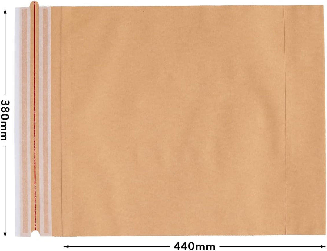 250 Versandbeutel aus Kraftpapier 120 g/m² wiederverschliessbar 38 x 44 cm | Grösse und Stückzahl wä