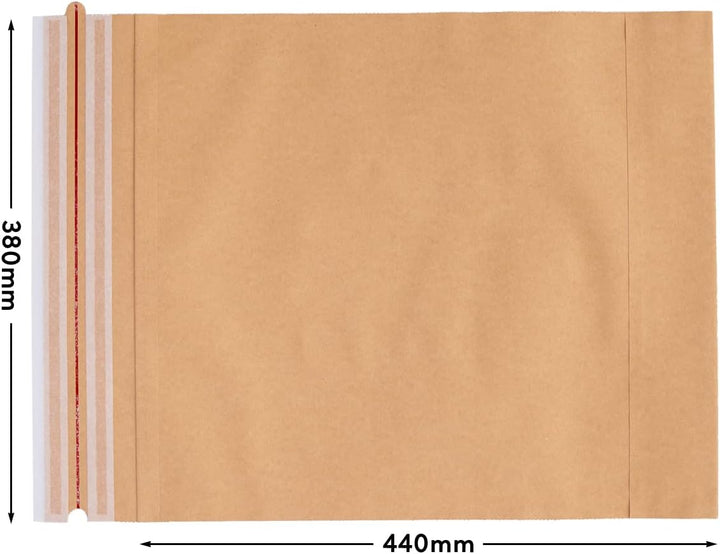250 Versandbeutel aus Kraftpapier 120 g/m² wiederverschliessbar 38 x 44 cm | Grösse und Stückzahl wä