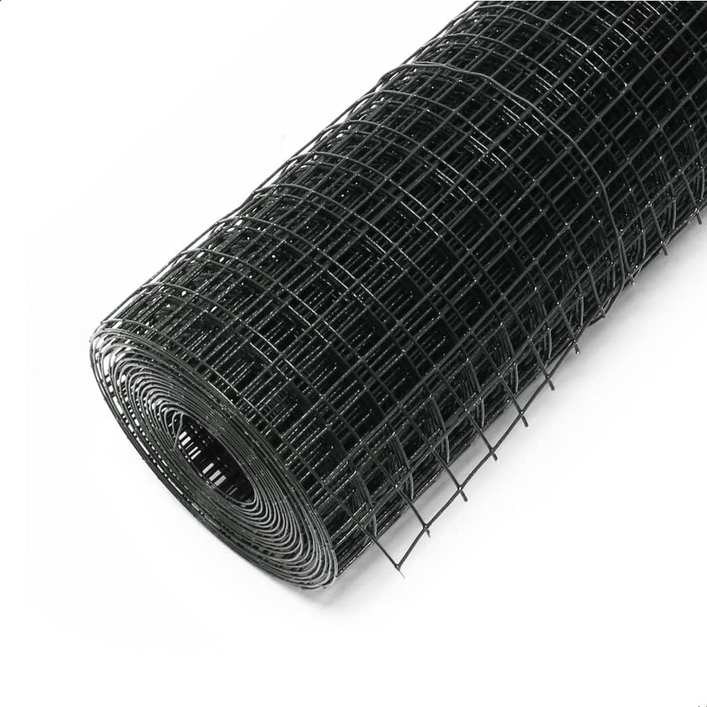 Volierendraht 4-Eck in Schwarz mit 12x12mm Maschengrösse, 5m Rolle 100cm Höhe, aus verzinktem Stahl