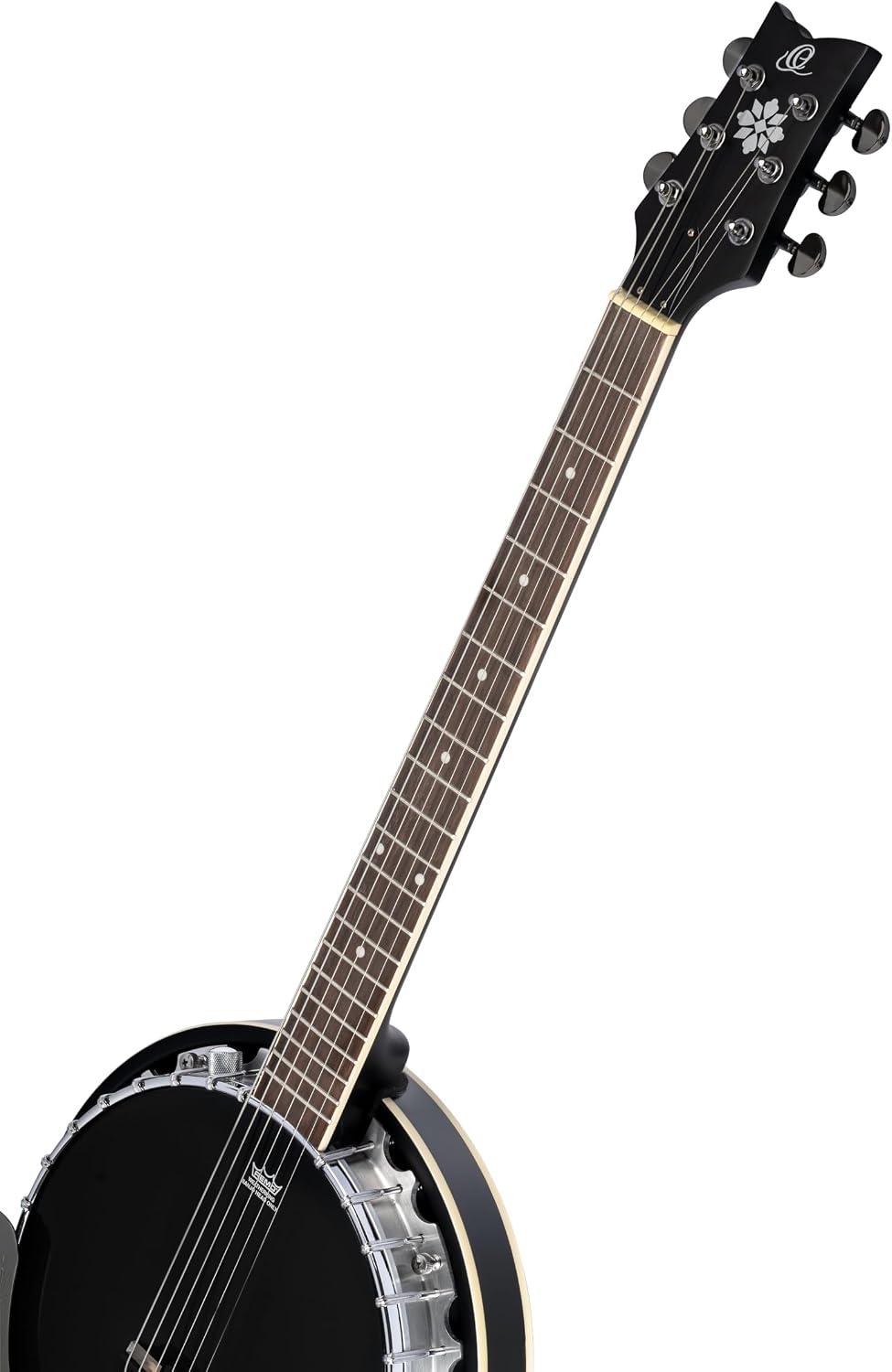Ortega Raven Serie Banjo (6-Saiter, Pickup, Volume Regler, Luxus-Gigbag) schwarz, OBJE350/6-SBK