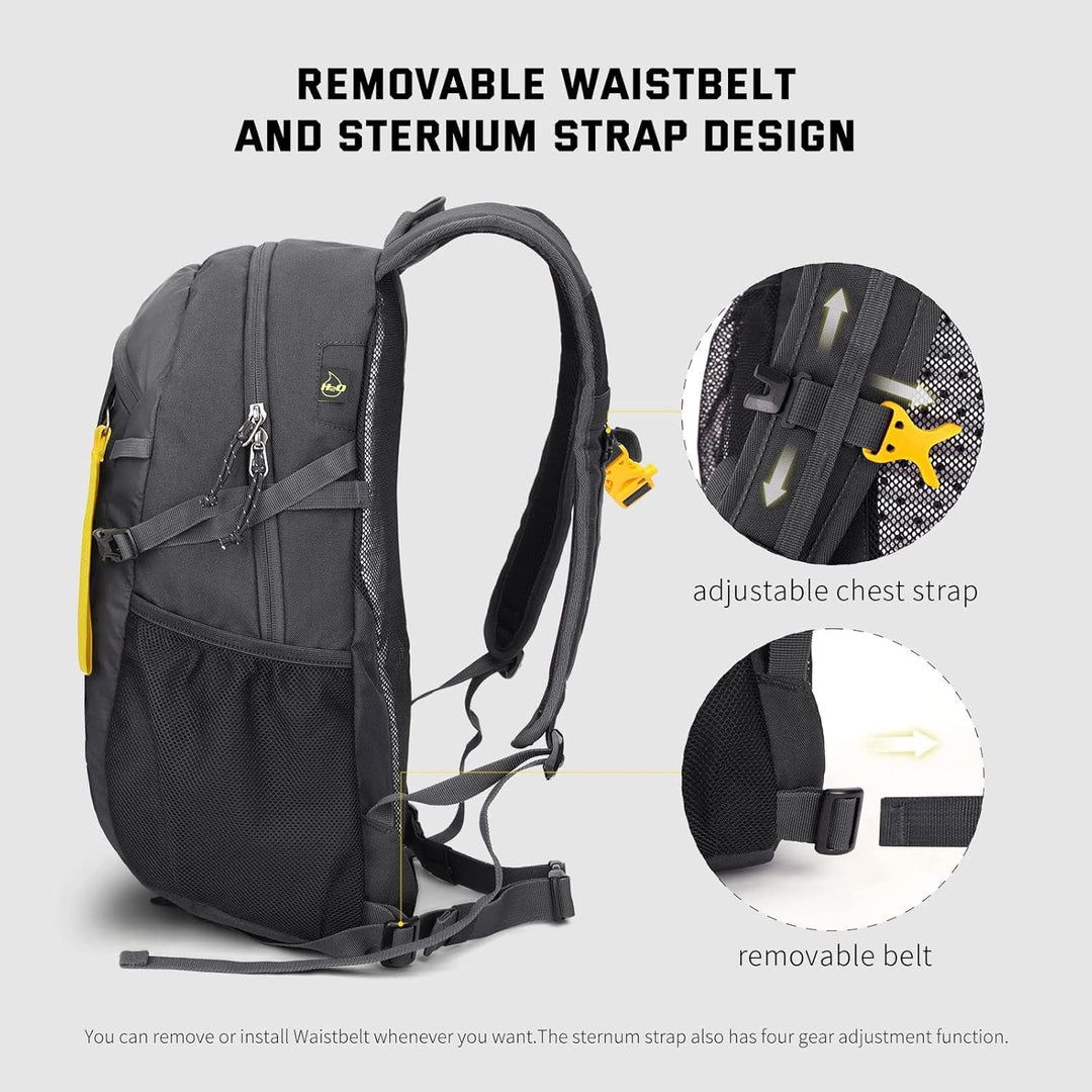 SKYSPER Leicht Wanderrucksack Klein Rucksack mit Rückenbelüftung Trekkingrucksack aus atmungsaktivem
