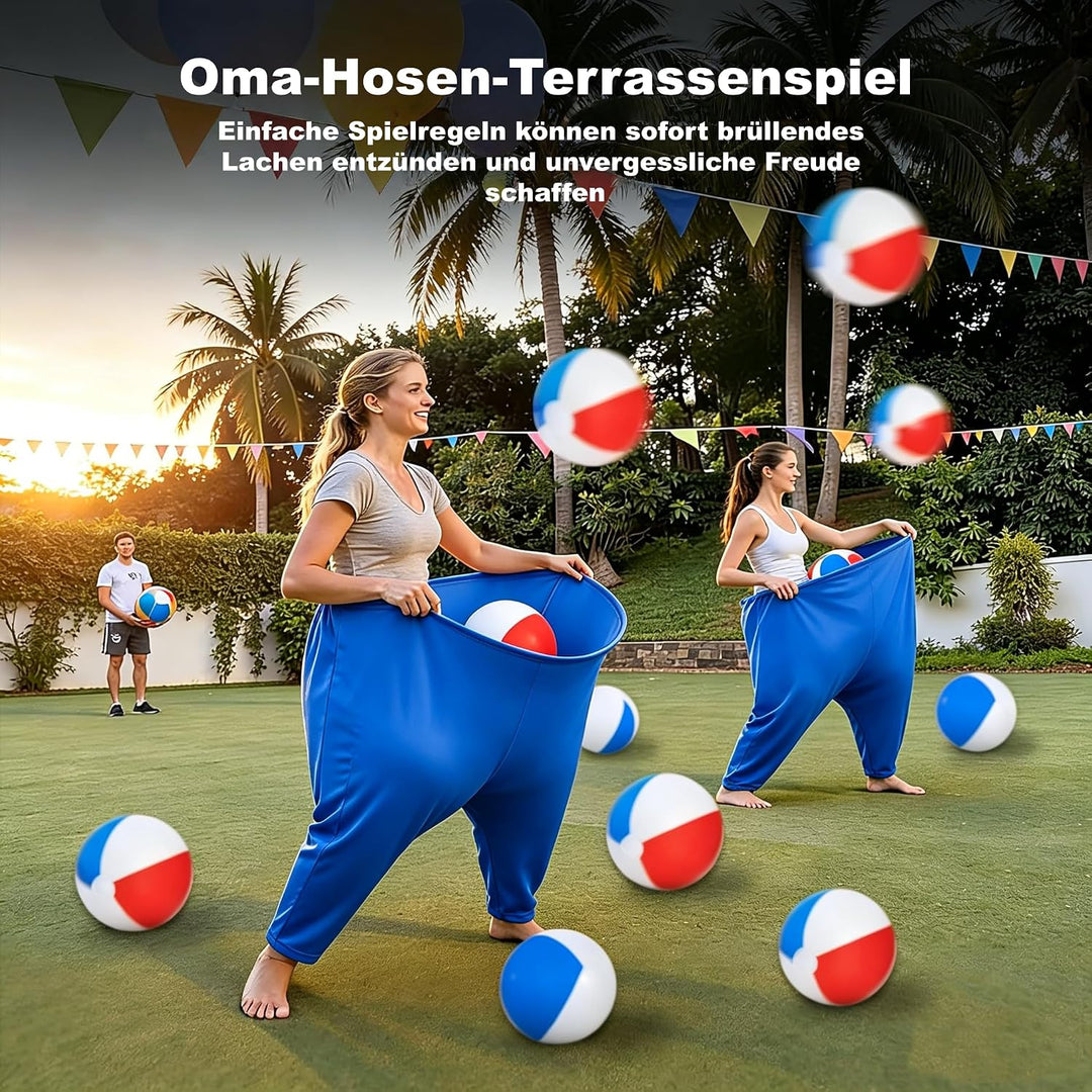 Oma-Hosen-Spiele für draussen,Granny Pants Wurfspiel, mit 4 × Hüpfbällen und 1 × Ballonpumpe, Jumbo-