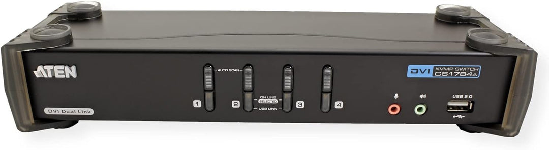 ATEN CubiQ CS1784A 4-Fach KVM Umschalter (DVI, USB 2.0, 2.1 Audio)