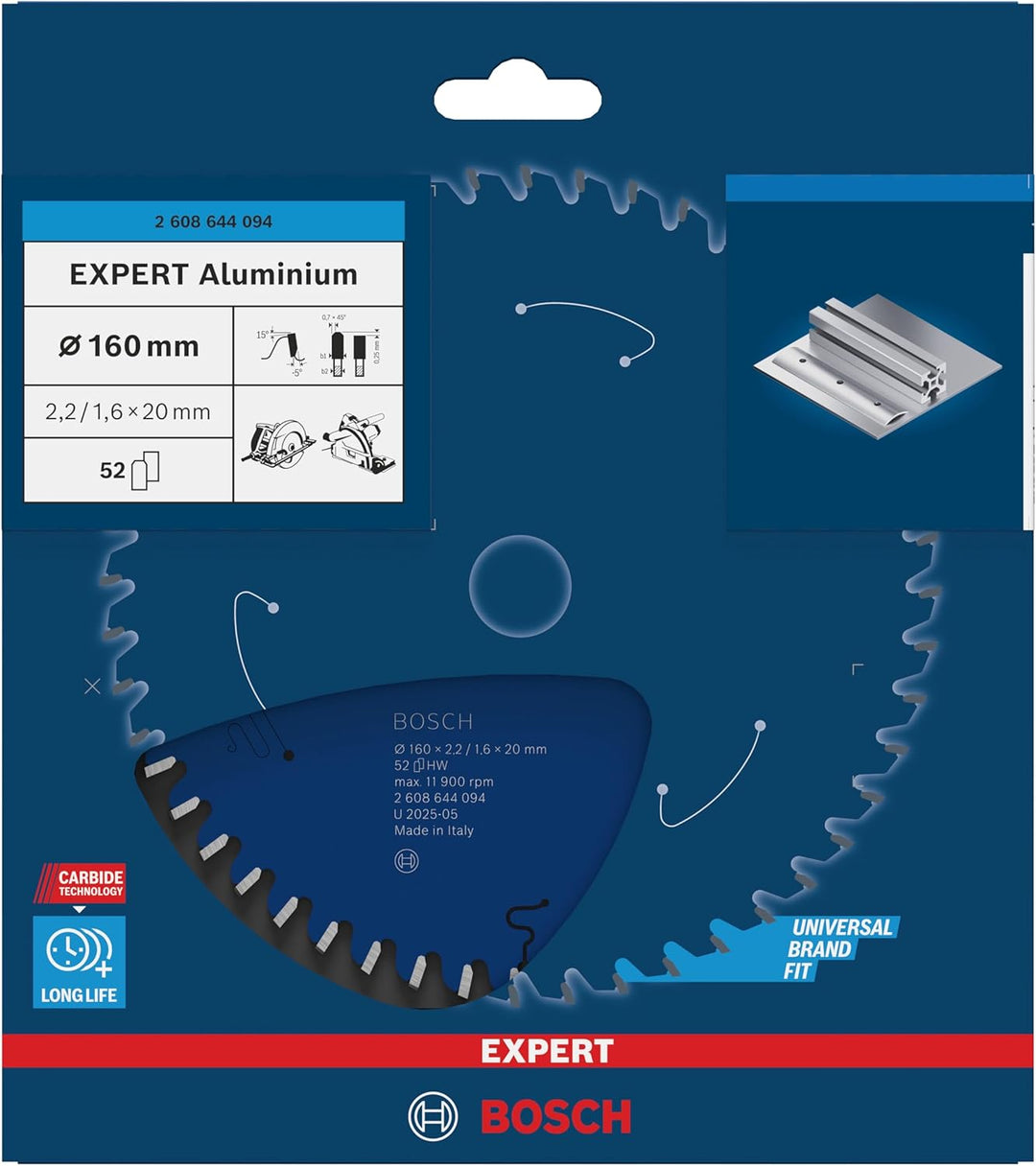 Bosch Accessories Bosch Professional 1x Kreissägeblatt Expert for Aluminium (für Aluminium, Sägeblat