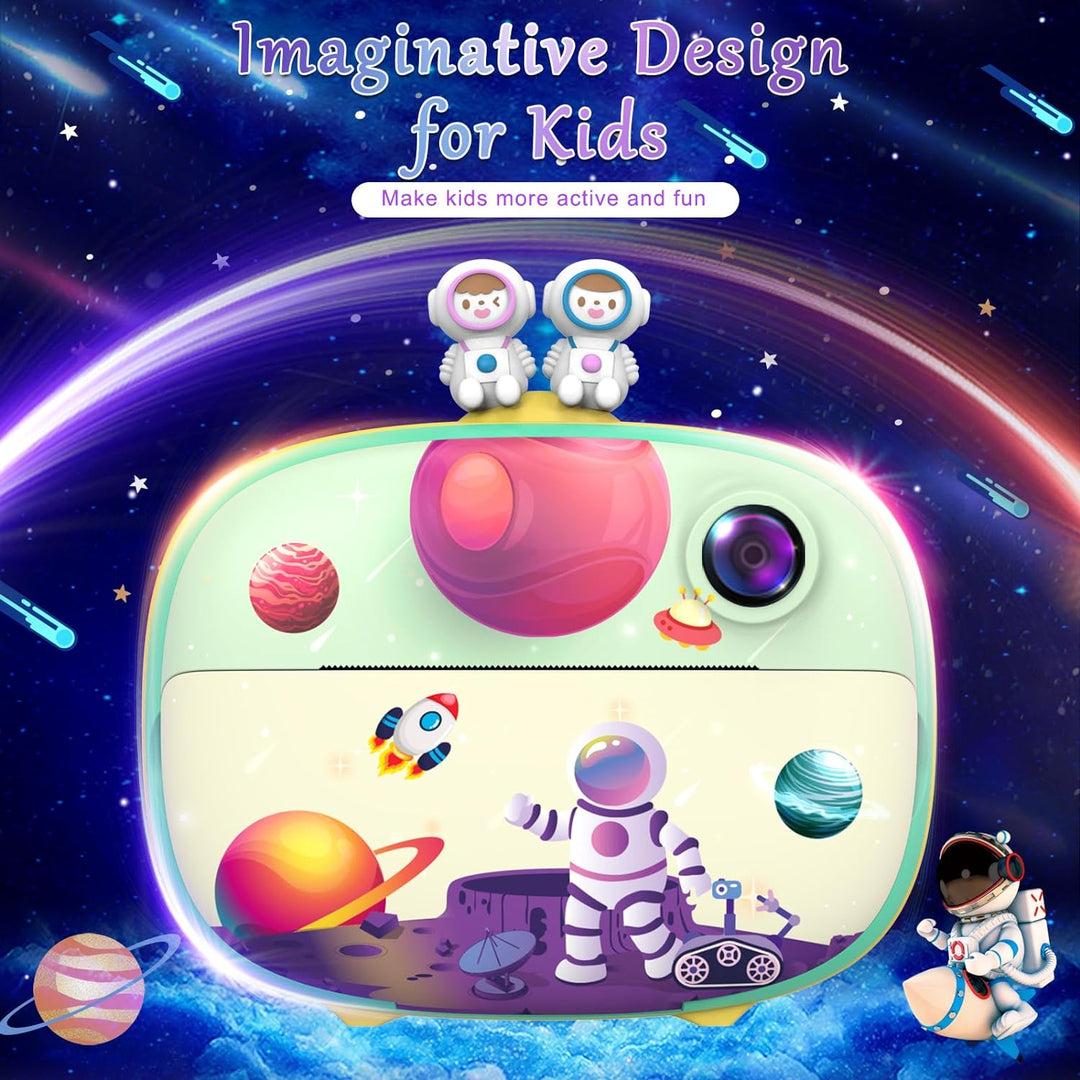 ULEWAY Kinderkamera Sofortbildkamera, Digitalkamera für Kinder mit Druckpapier & 32G TF Karte, Video
