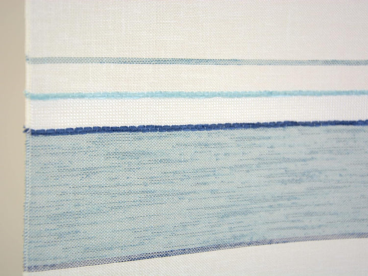 Design Mini Flächenvorhang Set Streifen blau | 4058-01 | 3 Teile | Scheibengardine Gesamtbreite 90cm