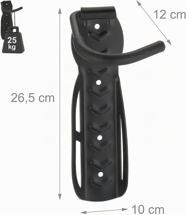 Relaxdays 4 x Fahrrad Wandhalter, Garage o. Keller, Radhaken, Zum Aufhängen an der Wand, Traglast ma