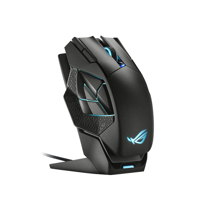 ASUS ROG Spatha X Gaming Maus (kabellos, kabelgebunden, magnetische Ladestation, 12 programmierbare
