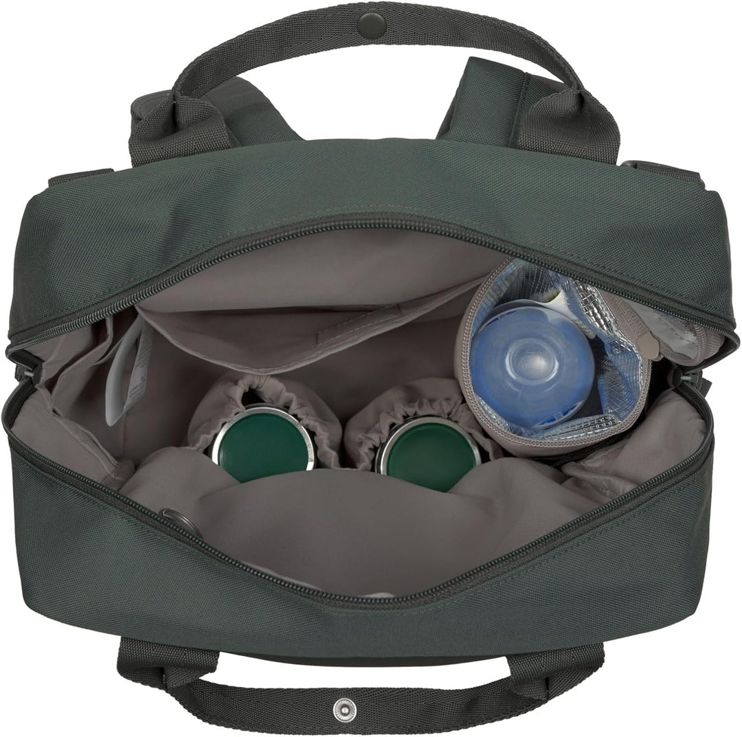 LÄSSIG Baby Wickelrucksack Wickeltasche Rucksack mit Wickelunterlage, Kinderwagenbefestigung, Flasch