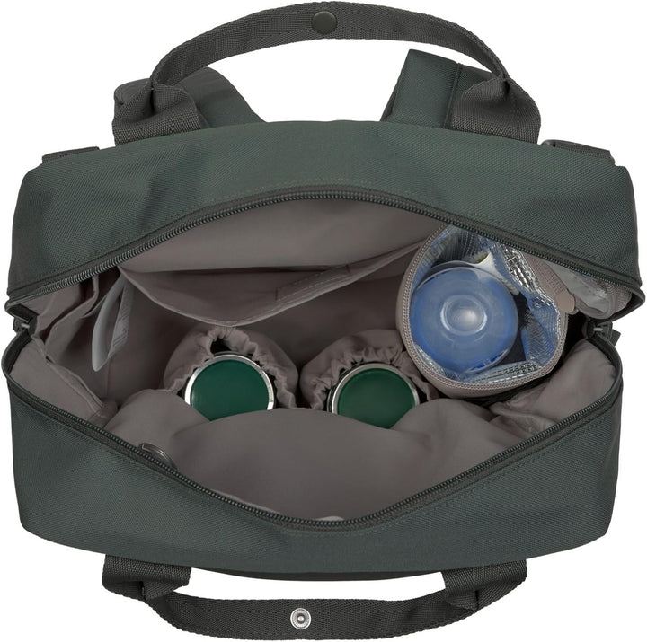 LÄSSIG Baby Wickelrucksack Wickeltasche Rucksack mit Wickelunterlage, Kinderwagenbefestigung, Flasch