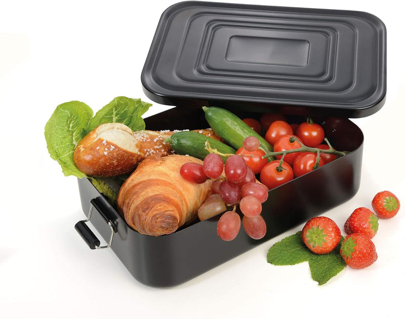 Troika Unisex – Erwachsene Lunchbox, schwarz, Brotdose XL