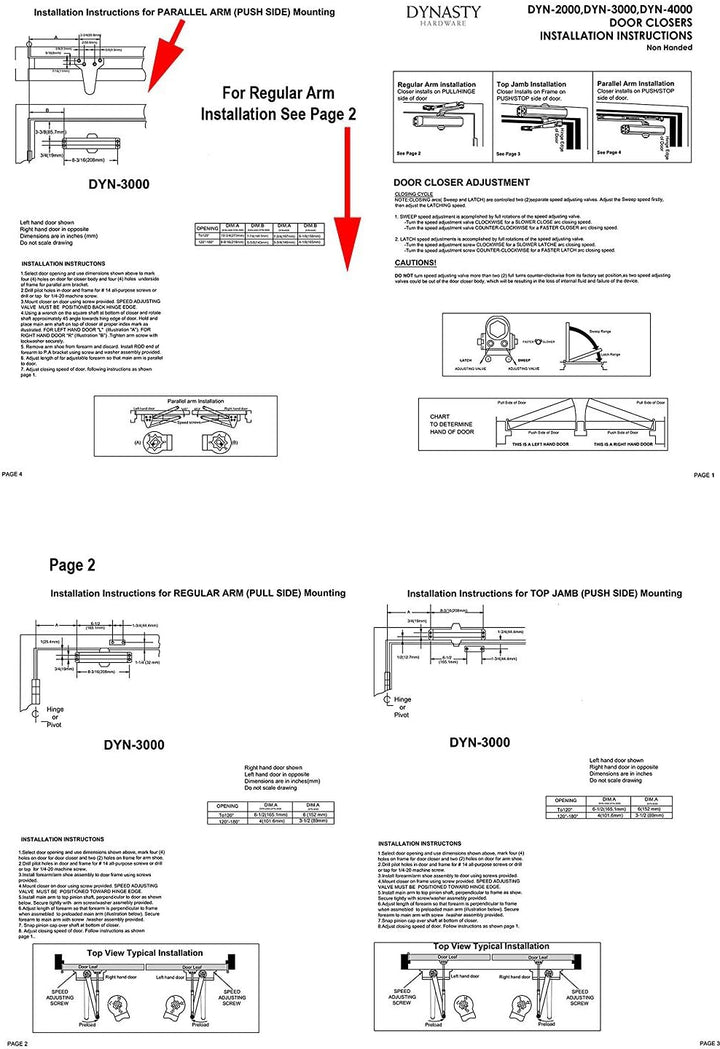 Dynasty Hardware 3000-alum Commercial Grade Türschliesser, Grösse 3 Spring, gespritztem Aluminium