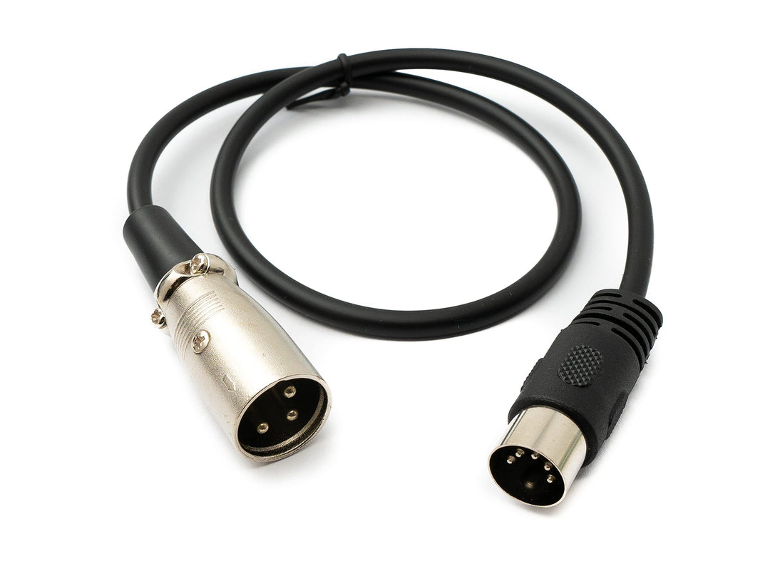 System-S Audio Kabel 50 cm XLR 3 polig Stecker zu DIN 5 polig Stecker Adapter in Schwarz