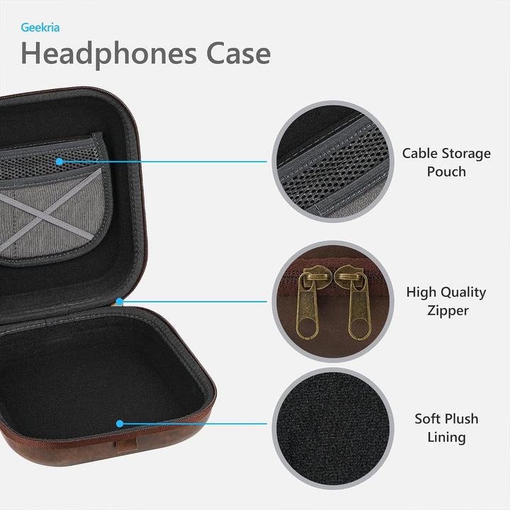 Geekria UltraShell Headphones Case for Lay Flat Over-Ear Headphones, Replacement Hard Shell Travel C