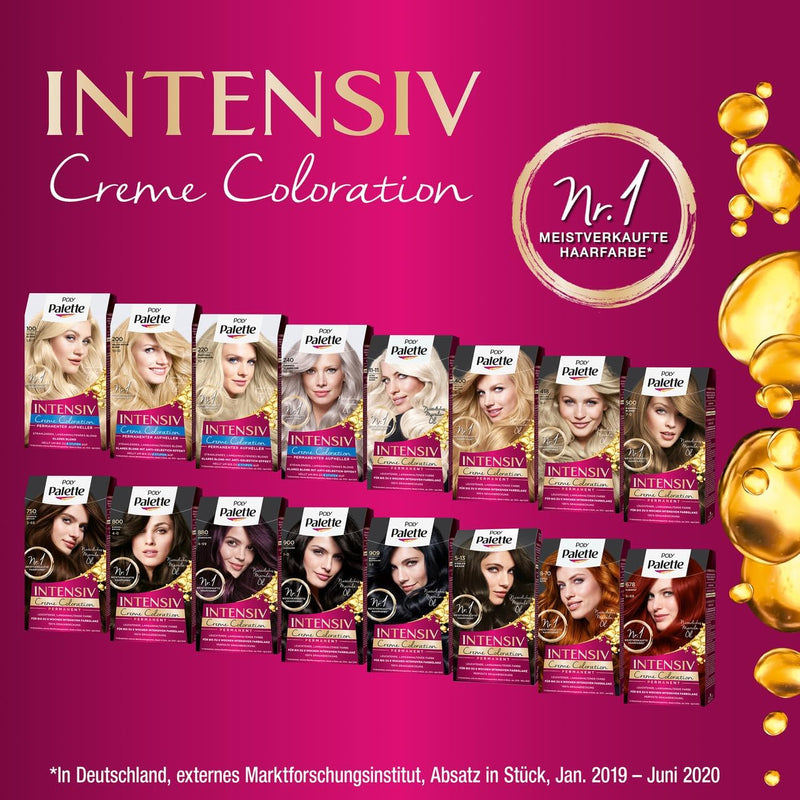 SCHWARZKOPF POLY PALETTE Intensiv Creme Coloration, Haarfarbe 650/5-680 Kastanie, 3er Pack (3 x 128