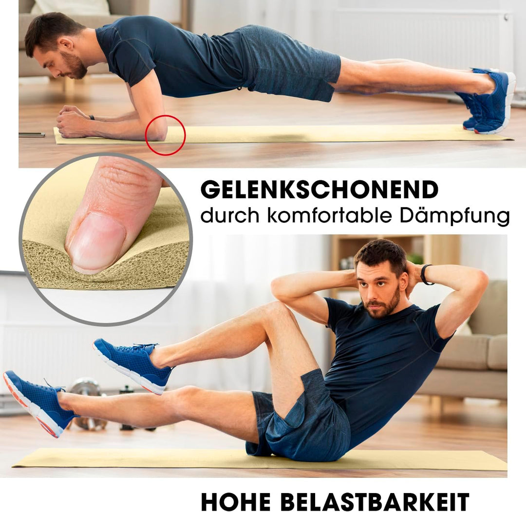 #DoYourFitness Fitnessmatte rutschfest | 183x61cm oder XXL 190x100cm | 0,8-2cm hoch | Gelenkschonend
