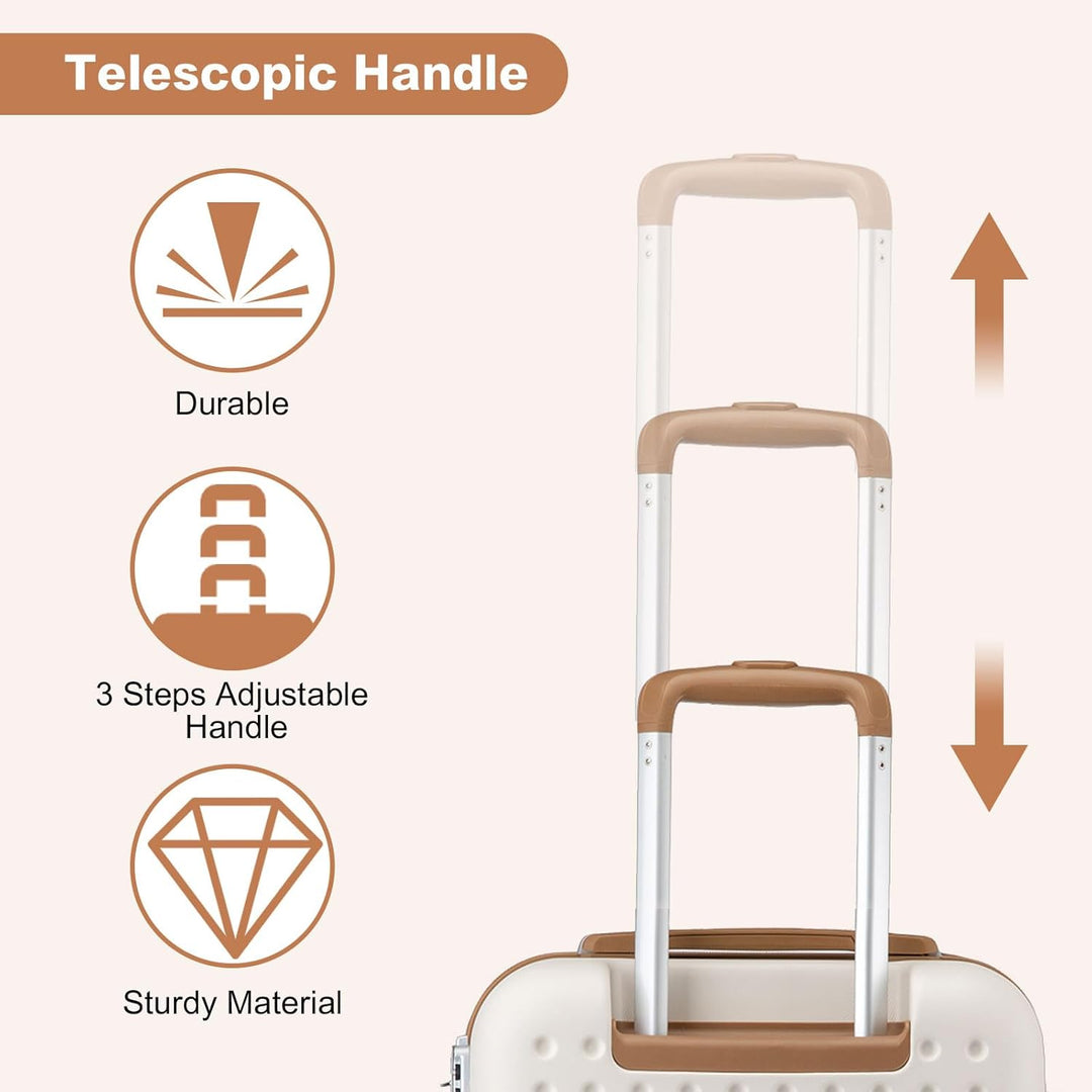 KONO Koffer Reisekoffer Trolley Kofferset 4 Teilig von ABS+PC Hartschalenkoffer mit TSA-Schloss, 4 R