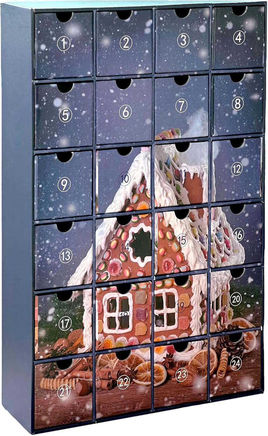 Adventskalender zum selbst Befüllen mit 24 Schubladen-Boxen, DIY-Weihnachtskalender Bastelset (Zahle