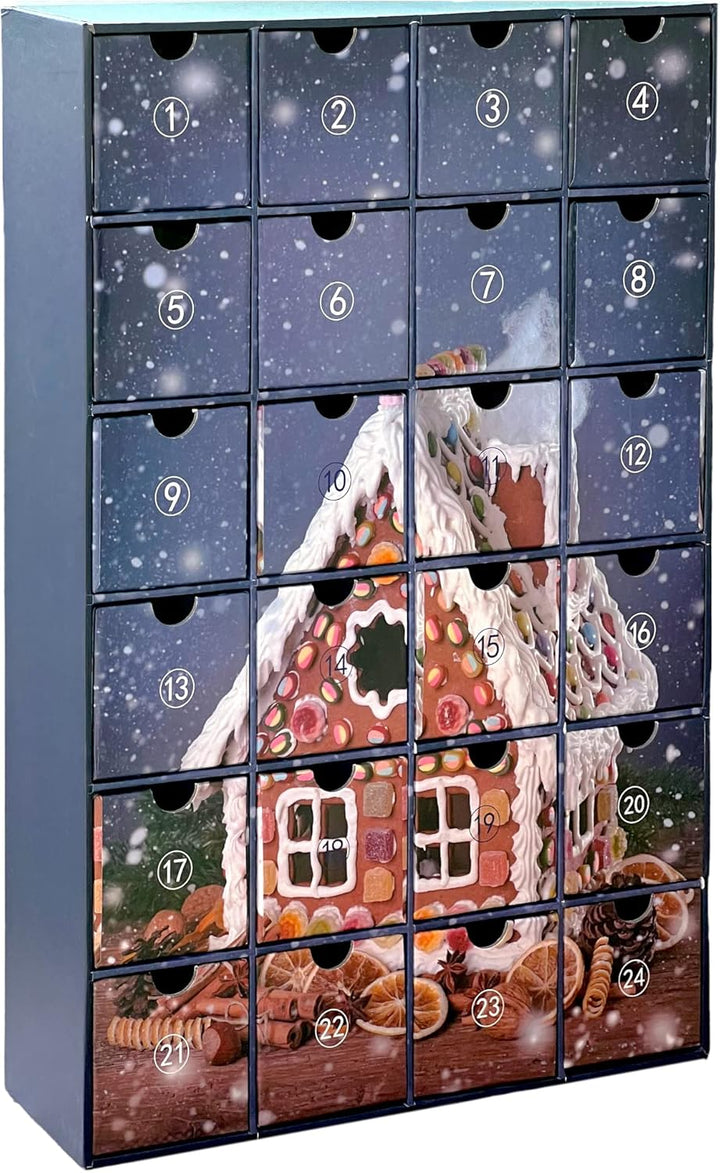 Adventskalender zum selbst Befüllen mit 24 Schubladen-Boxen, DIY-Weihnachtskalender Bastelset (Zahle