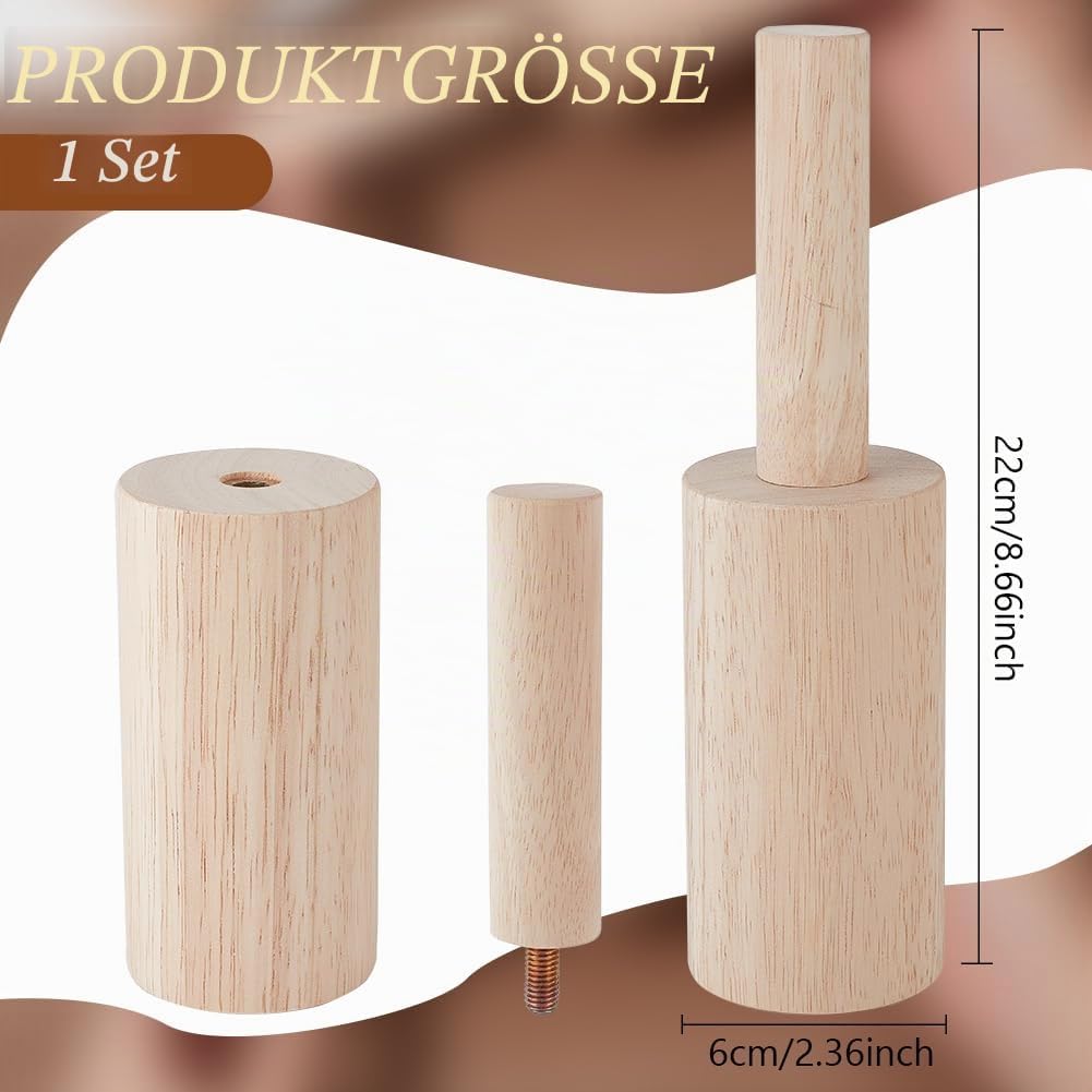 BENECREAT 220x60mm Holz Töpferform, Polymerton Bildhauerwerkzeuge mit Griff Tonformwerkzeug Für Tonk