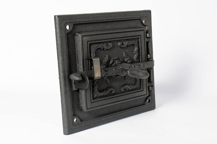 SEZAM Ofentür aus Gusseisen für Feuerstellen mit Dichtschnur - mit Türriegel, Brotofentür - Steinofe