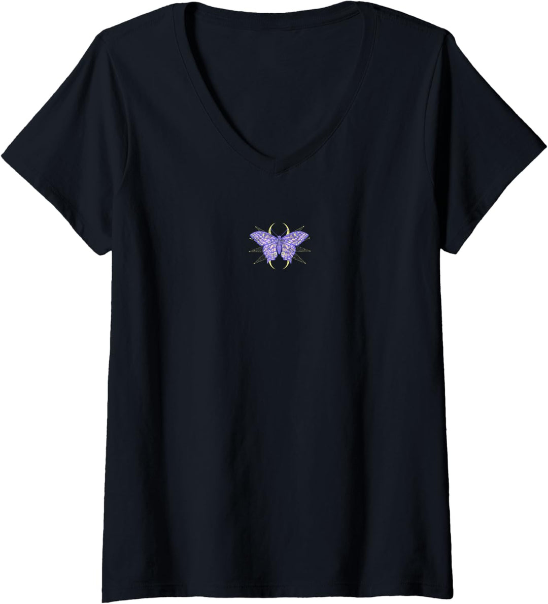 Damen Celestial Butterfly Tarot Card Front & Back T-Shirt mit V-Ausschnitt