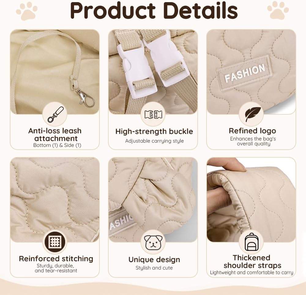 Hundetragetasche Bis 10Kg, SGZIOO Hundetasche für Kleine Hunde, Hunderucksack mit Verstellbarem Gurt