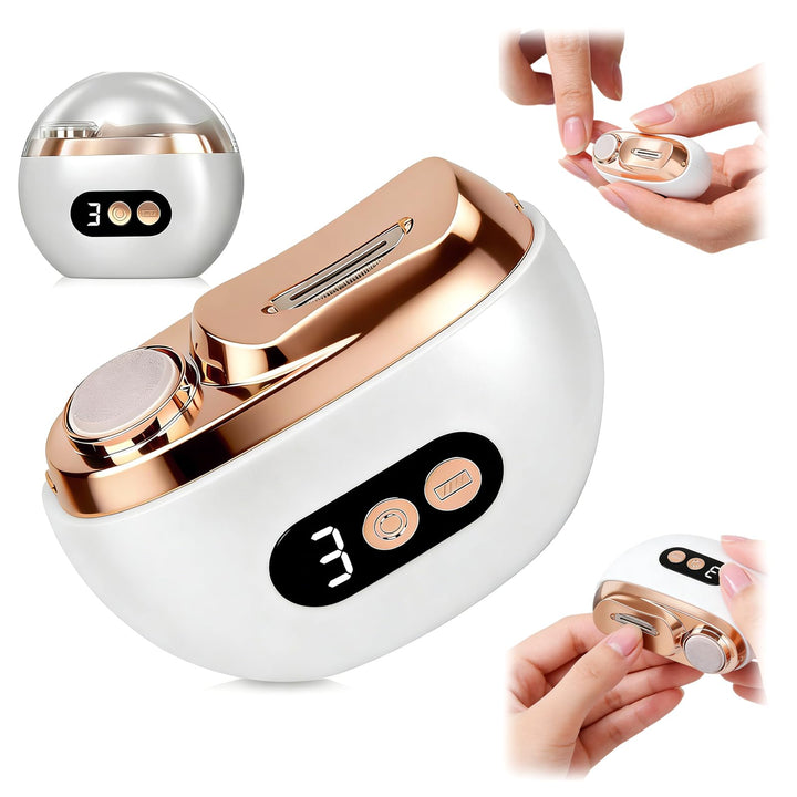 Elektrischer Nagelknipser, 3 in 1 Automatischer Elektrischer Nagelfeile mit LED-Licht, Wiederaufladb