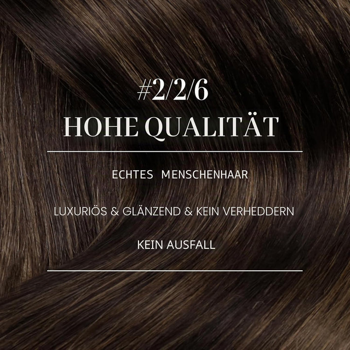 YoungSee Nanoring Extensions Echthaar Ombre Nano Extensions Echthaar Dunkelbraun Balayage Mittelbrau