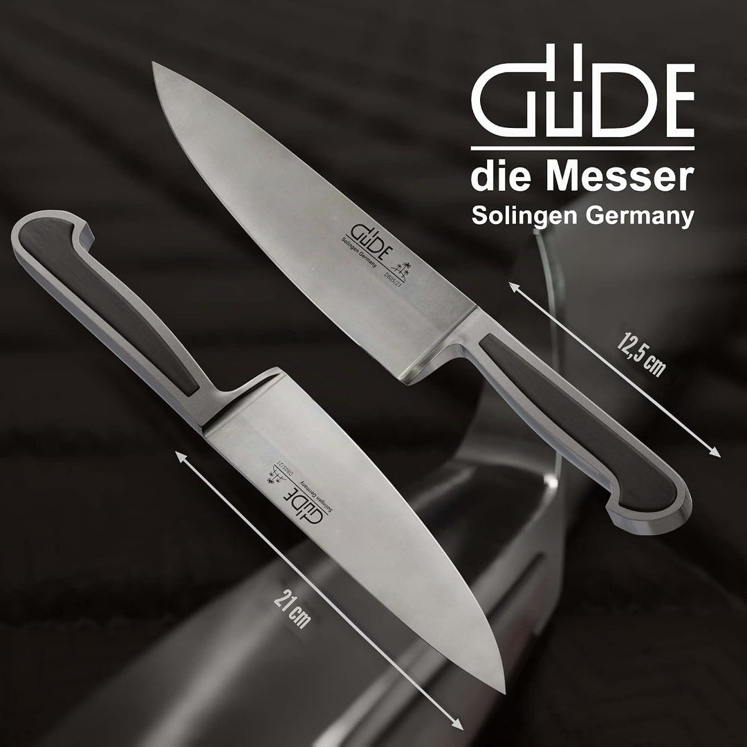 GÜDE Solingen - Kochmesser geschmiedet, 21 cm, Grenadill, DELTA, Küchenmesser, Handmade Germany, Bra