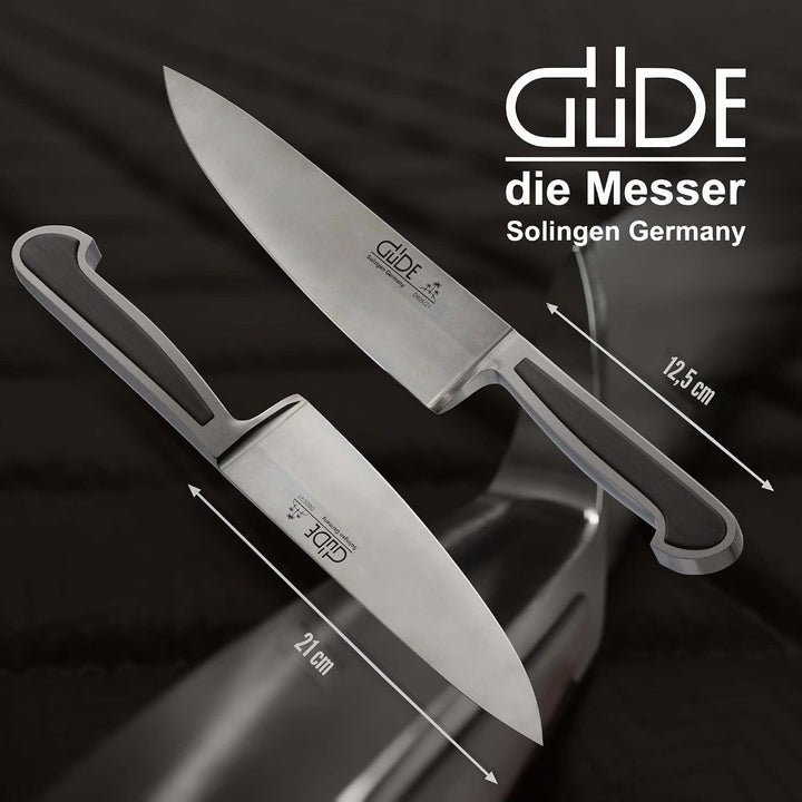 GÜDE Solingen - Kochmesser geschmiedet, 21 cm, Grenadill, DELTA, Küchenmesser, Handmade Germany, Bra