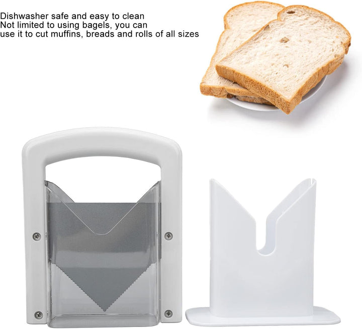 Focket Bagelschneider, Guillotine Bagelschneider mit Schutzschild für Bagels, Muffins und Brötchen,