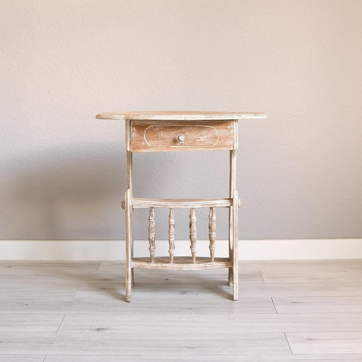 livasia Teakholz Tisch, Telefonschränkchen, Holzmöbel, Landhausstil