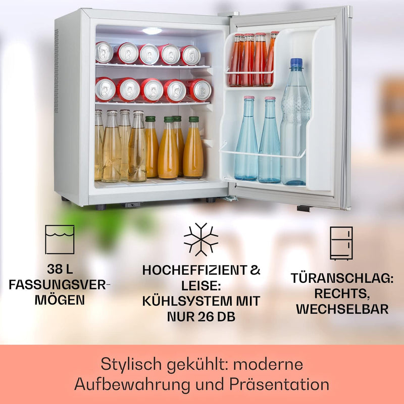 Klarstein Mini Kühlschrank für Zimmer, Mini-Kühlschrank für Getränke, Snacks & Kosmetik, Kleine Mini