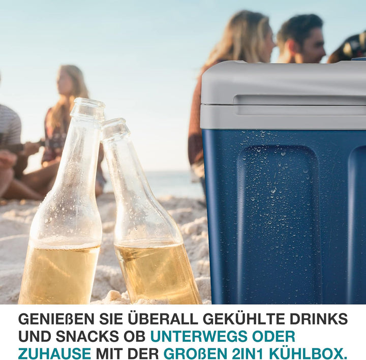 TOM 2in1 XXL Kühlbox 40l mit Kühl- und Heizfunktion – elektrische Coolbox mit Rollen – 230V & 12V St