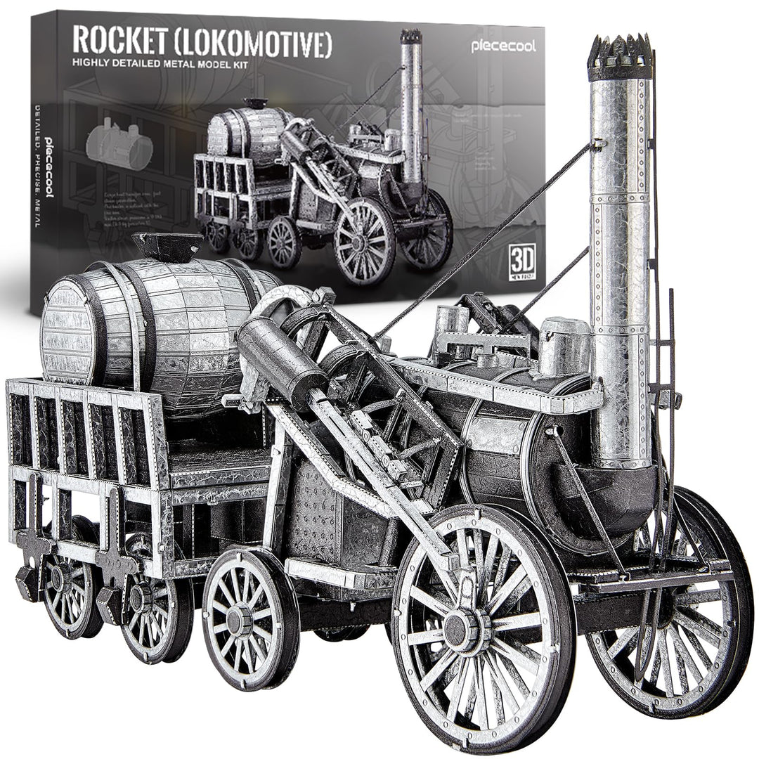 Piececool 3D Puzzle Metall Raketendampflokomotive, Klassischer Transport Handwerk Modellbausätze Ede