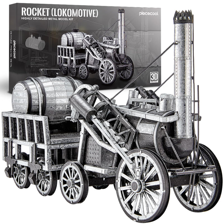 Piececool 3D Puzzle Metall Raketendampflokomotive, Klassischer Transport Handwerk Modellbausätze Ede