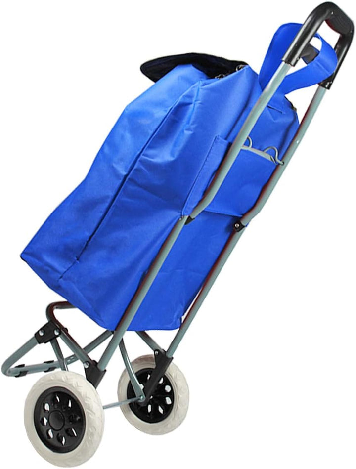 HELO Einkaufstrolley Trolley Einkaufswagen Handwagen Koffer Handgepäck Trolli Roller (Blau), Blau