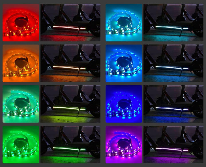 MotuTech LED-Streifen für Xiaomi M365 M365 Pro 1S Essential, dekoratives Licht, Alarm, Nachtlicht, m