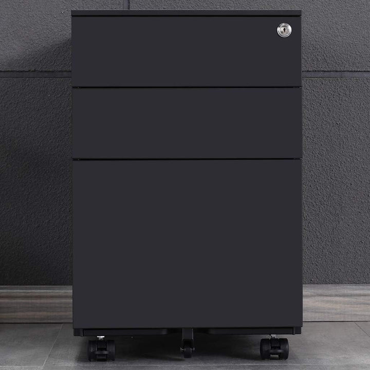Aktenschränke,Schrankkorpus Vormontiert, Rollcontainer Büro-Rollcontainer mit Anti-umkippen-mechanis