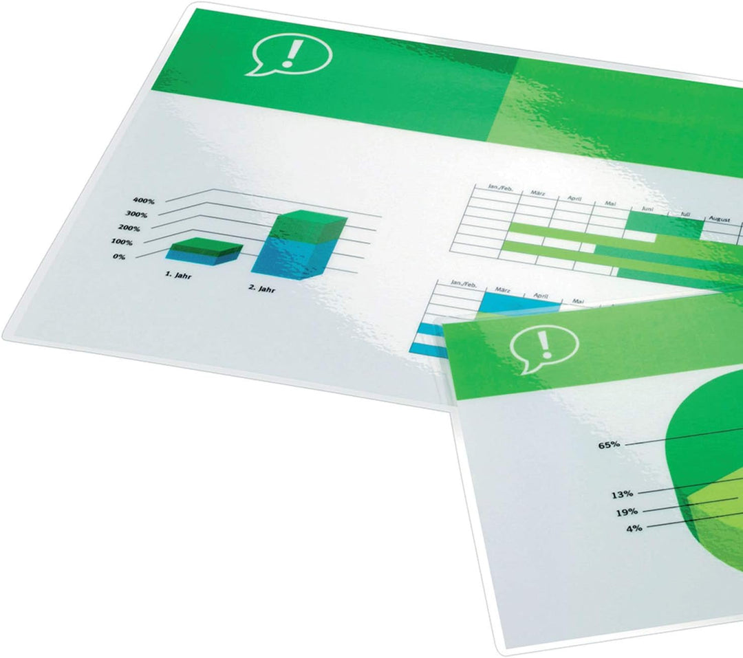 GBC Laminierfolien A3 250 mic, Extra starke und robuste Laminiertaschen im 50er Pack, Glänzend, Tran