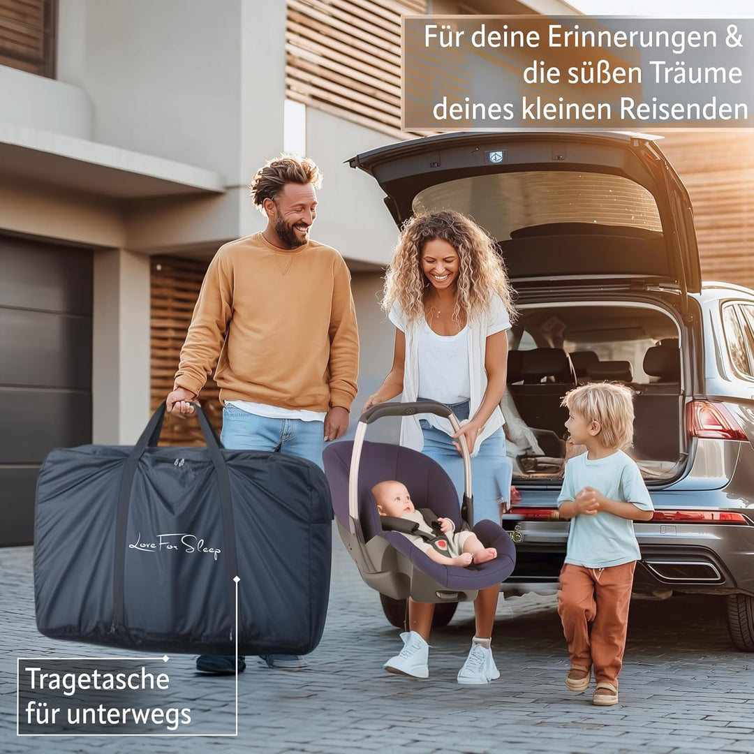 SnooBee Babybett Beistellbett Baby &amp; Co-Sleeper – Höhenverstellbares Babybett mit Matratze, Rollen m
