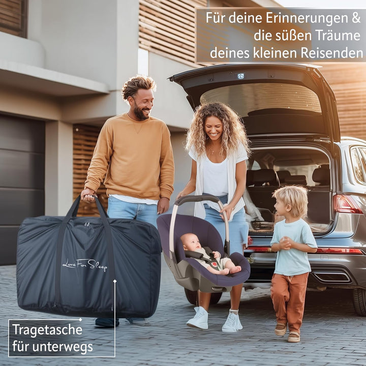 SnooBee Babybett Beistellbett Baby &amp; Co-Sleeper – Höhenverstellbares Babybett mit Matratze, Rollen m