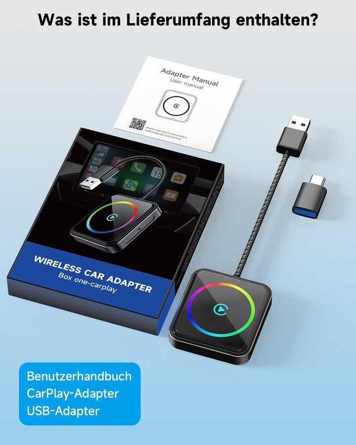 Veement 2-In-1 Carplay Wireless Adapter, Android Auto Wireless Adapter von Carplay Wired Auf Wireles