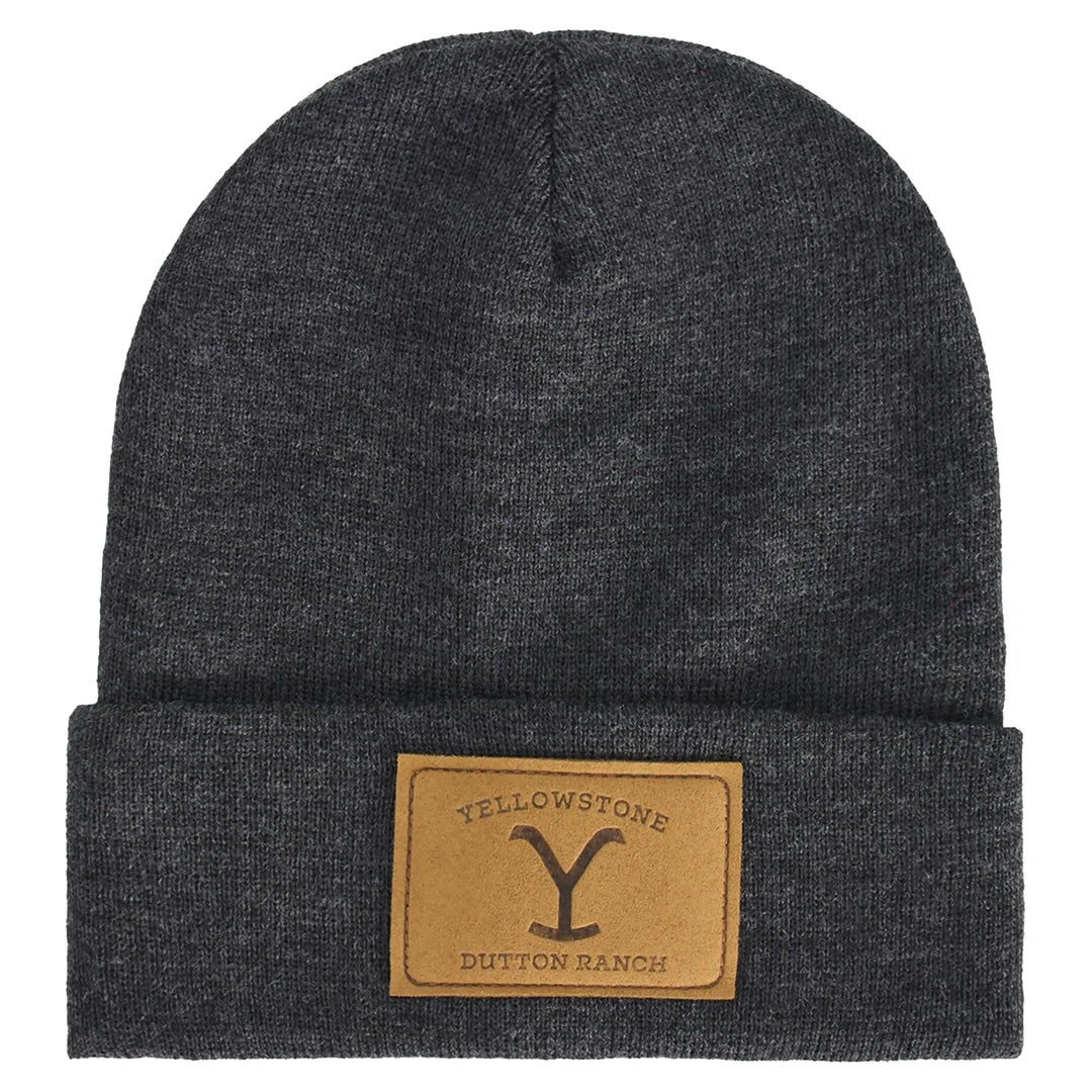 Yellowstone Dutton Ranch Beanie Mütze Winter Strickmütze mit Manschette Grau One Size, GRAU, Einheit