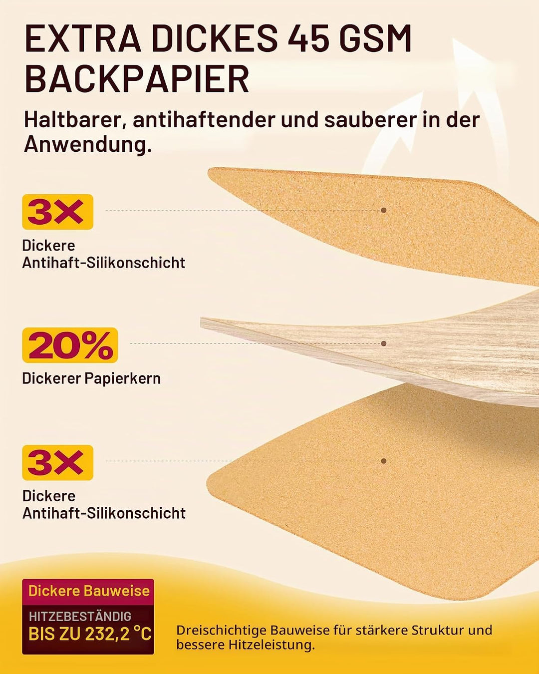 Katbite Ungebleichte Pergamentpapierrolle, 38,1 cm x 73,8 m, 300 m², antihaftbeschichtet, mit Wellen